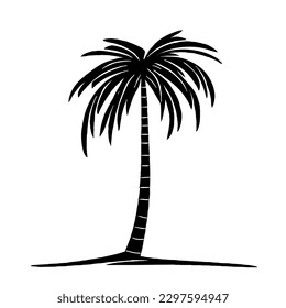 Plam Tree Vector Icon in Minimallinie Art 