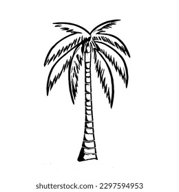Icono del vector de árbol de álamos en el arte de línea mínima 