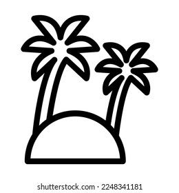 Plam Tree Vector Line Icon Design