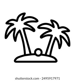 Diseño de iconos de línea de Vector de árbol de palmera para uso personal y de Uso comercial