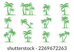 plam trees isolated on white background Beautiful Vector palma tree set vector illustration
