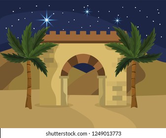 plam trees with stars to happy epiphany celebration