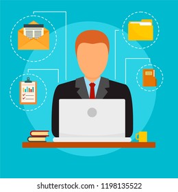 Plan accounting day concept background. Flat illustration of plan accounting day vector concept background for web design