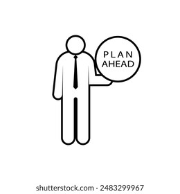 Plan Ahead. Strategy, Tactics Symbol. 