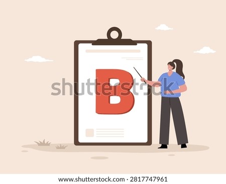 Plan B concept. Concept for business strategy with goals and success or failure by using backup plan and plan B for challenges. Vector illustration in flat cartoon style.