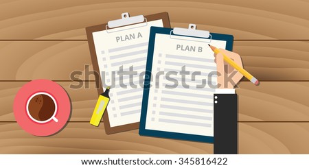 plan a and plan b illustration with clipboard