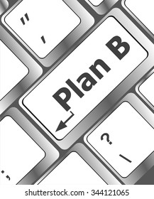 Plan B key on computer keyboard - business concept vector illustration