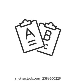 Plan A and Plan B, linear icon. Planning, preparing plans. Line with editable stroke