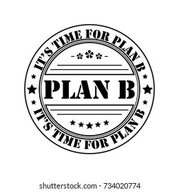 plan b round white stamp on white background. Vector illustration