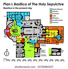 Plan of the Basilica of The Holy Sepulchre, Jerusalem