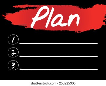 Plan Blank List, vector concept background