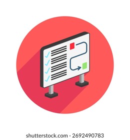 Ícone Isométrico Arredondado Da Ilustração Do Quadro De Planejamento. Use Para Conceitos Modernos, Impressão, Ui, Kit Ux, Desenvolvimento De Web E Aplicativos. Vetor Relacionado A Mercado, Negócios, Finanças