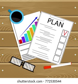 Plan business annual and financial growth. Financial business growth and finance success graph and development, vector illustration