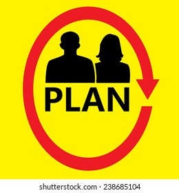 Plan business on yellow background vector : business concept
