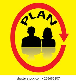 Plan business on yellow background vector : business concept