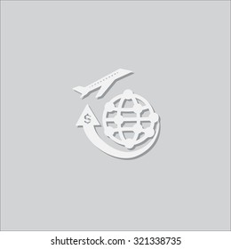 plan business a round the world icon logo  