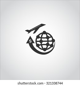 plan business a round the world icon logo  