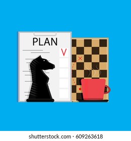Plan business strategy. Organization business plan, vector illustration