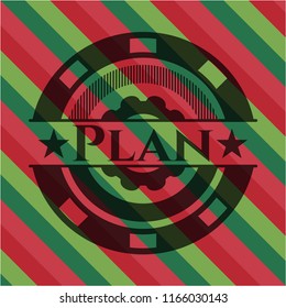 Plan christmas emblem background.