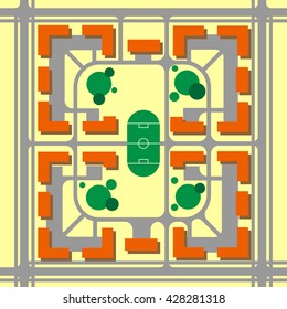 Plan of the city. Vector city block design