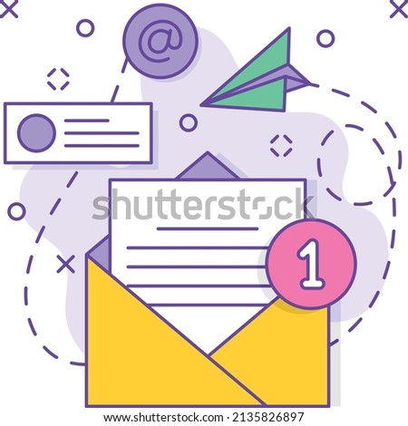 plan communication with key stakeholder Concept, Email and e-newsletter vector color icon design, business corporation symbol, Joint partnership Sign, Sales and Marketing management stock illustration