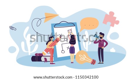 Plan concept. Idea of business planning and strategy. Setting a goal or target and following schedule. Isolated flat vector illustration