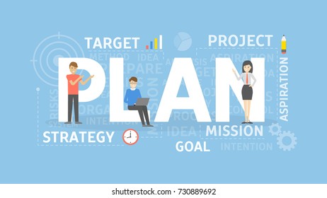 Plan concept illustration. Idea of managing time and actions.