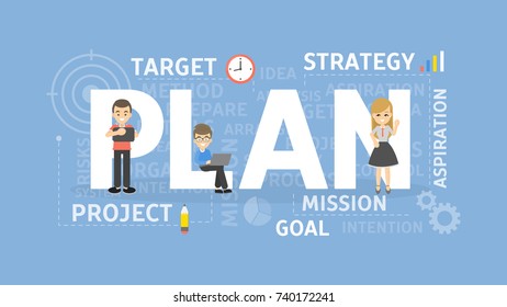 Plan concept illustration. Idea of managing time and actions.