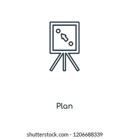 Plan concept line icon. Linear Plan concept outline symbol design. This simple element illustration can be used for web and mobile UI/UX.