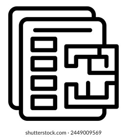 Plan contract apartment icon outline vector. Agency business. Loan home