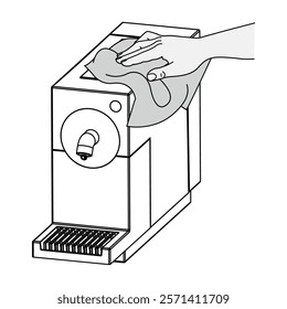 Plan diagram of the image of a horn coffee machine in different angles in vector on an isolated white background.