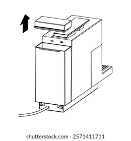 Plan diagram of the image of a horn coffee machine in different angles in vector on an isolated white background.