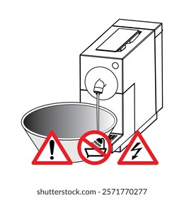 Plan diagram of the image of a horn coffee machine in different angles in vector on an isolated white background.