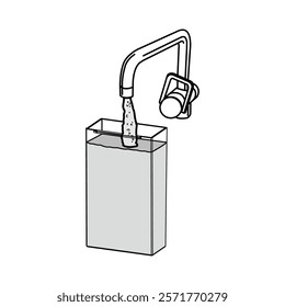 Plan diagram of the image of a horn coffee machine in different angles in vector on an isolated white background.