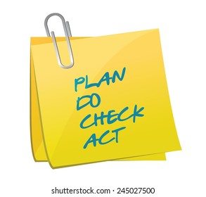 plan do check act memo post illustration design over a white background