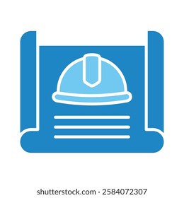 Plan dual tone blue color icon, mini, small illustration. use for modern concept, print, UI, UX kit, web and app development. Vector EPS 10, related to industrial, business, finance, investment.