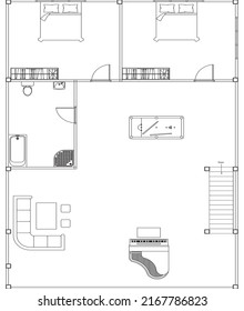 Plan duplex room second floor