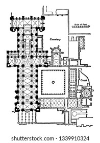 Plan of Durham Cathedral 10931133 an example of English Gothic architecture square eastern termination the less ambitious height the comparatively simple buttresssystem vintage 