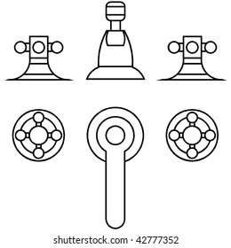 Plan and Elevation view of water tap