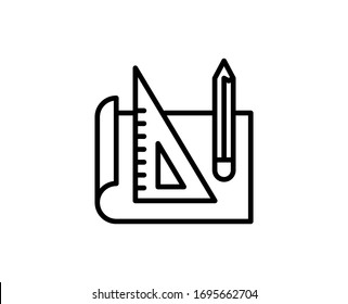 Plan flat icon. Single high quality outline symbol for web design or mobile app.  Plan thin line signs for design logo, visit card, etc. Outline pictogram EPS10