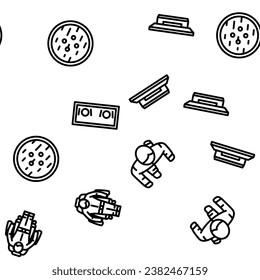 plan floor home vector seamless pattern thin line illustration