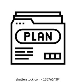 plan folder line icon vector. plan folder sign. isolated contour symbol black illustration