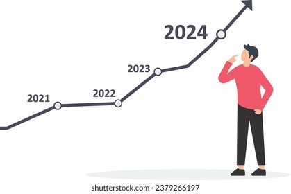 Plan for the future, Business vision to see opportunity, investor fortune or profit growth, career achievement

