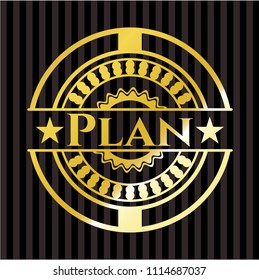 Plan gold badge or emblem