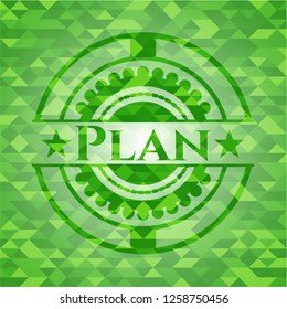 Plan green mosaic emblem