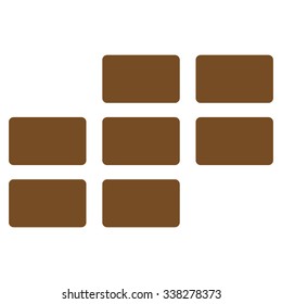 Plan Grid vector icon. Style is flat symbol, brown color, rounded angles, white background.