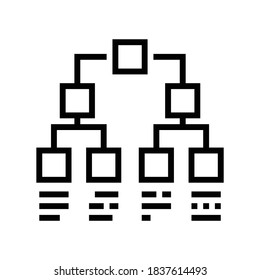 vector de icono de línea de jerarquía de plan. signo de jerarquía de plan. símbolo de contorno aislado ilustración negra
