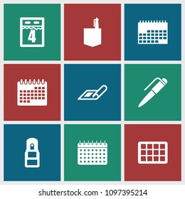 Plan icon. collection of 9 plan filled icons such as office room, office supply, calendar. editable plan icons for web and mobile.