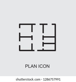 plan icon . Editable outline plan icon from realestate. Trendy plan icon for web and mobile.