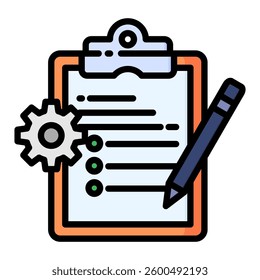 Plan Icon in Flat Color Style With Outline. Simple Flat Icon Vector. Simple Vector Design